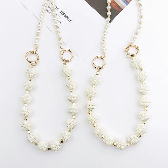 Handmade Plastic Resin Beaded Waxberry Ball Crossbody Phone Case Jewelry Accessories Earphone Cover Antilost Rope Handwoven
