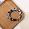 Handmade Pleated Fabric Scrunchie Ponytail Holder With Ball Detail For Women Solid Color Hair Tie