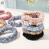 Handmade Pleated Fabric Scrunchie Ponytail Holder With Ball Detail For Women Solid Color Hair Tie