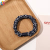 Handmade Pleated Fabric Scrunchie Ponytail Holder With Ball Detail For Women Solid Color Hair Tie