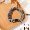 Handmade Pleated Fabric Scrunchie Ponytail Holder With Ball Detail For Women Solid Color Hair Tie