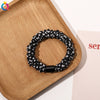 Handmade Pleated Fabric Scrunchie Ponytail Holder With Ball Detail For Women Solid Color Hair Tie