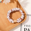 Handmade Pleated Fabric Scrunchie Ponytail Holder With Ball Detail For Women Solid Color Hair Tie