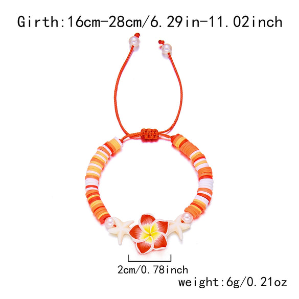 Handmade Polymer Clay Bracelet With Flower Animal Zodiac Patterns For Women