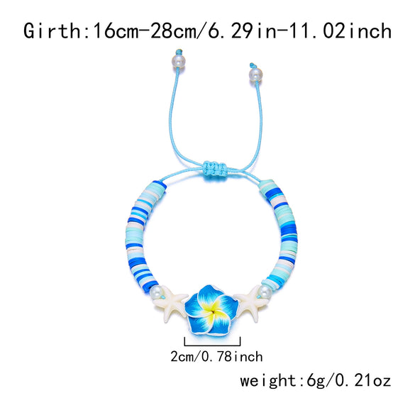 Handmade Polymer Clay Bracelet With Flower Animal Zodiac Patterns For Women