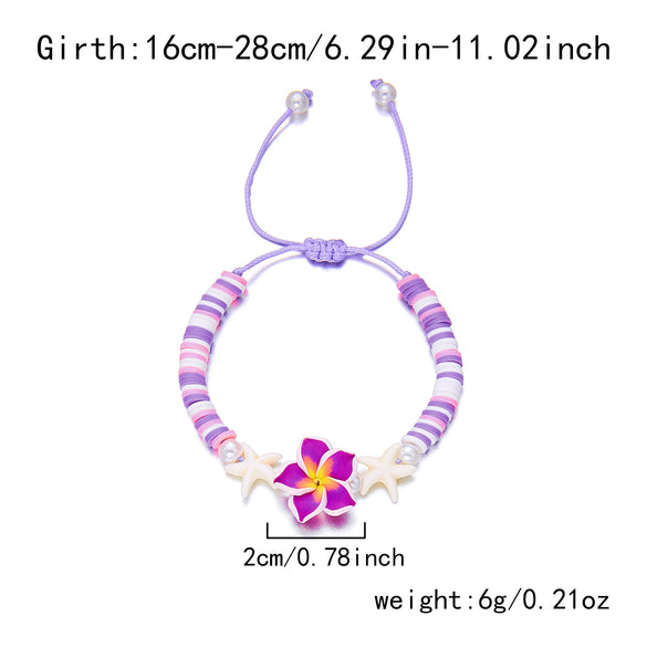 Handmade Polymer Clay Bracelet With Flower Animal Zodiac Patterns For Women