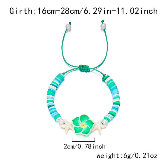 Handmade Polymer Clay Bracelet With Flower Animal Zodiac Patterns For Women