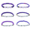 Handmade Polymer Clay Letter Bracelet Set Purple Text Pattern Fan Support Hand Jewelry For Women And Unisex