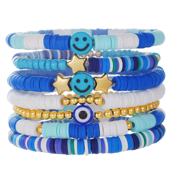 Handmade Polymer Clay Pearl Alloy Geometric Animal Style Beaded Bracelet