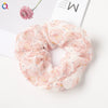 Handmade Printed Chiffon Floral Scrunchie Hair Tie With High Elasticity Fabric Ponytail Holder