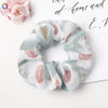 Handmade Printed Chiffon Floral Scrunchie Hair Tie With High Elasticity Fabric Ponytail Holder