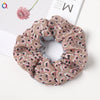 Handmade Printed Chiffon Floral Scrunchie Hair Tie With High Elasticity Fabric Ponytail Holder