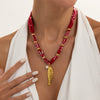 Handmade Printed Fabric Silk Scarf Necklace With Alloy Fish And Faux Pearl Pendant For Women