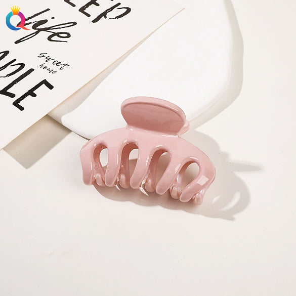 Handmade Pumpkin Shaped Fabric And Iron Hair Claw Clip For Women With Frosted Finish Wholesale Hair Accessory
