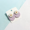 Handmade Resin Daisy Flower Earrings With Silver Needles For Women Wholesale Retro Floral Jewelry