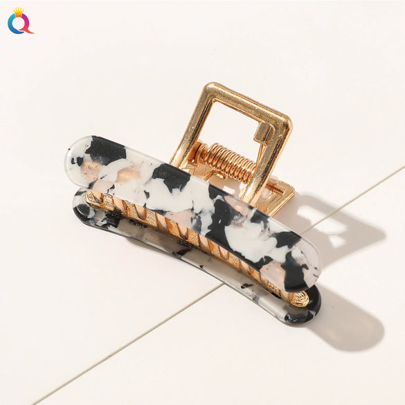 Handmade Retro Acrylic Geometric Hair Claw Clip For Women With Acetate Style Design