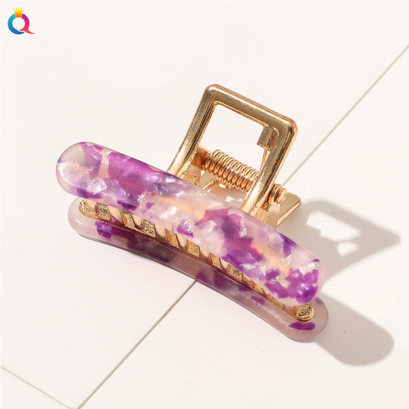 Handmade Retro Acrylic Geometric Hair Claw Clip For Women With Acetate Style Design