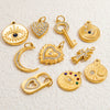 Handmade Retro Geometric Stainless Steel Jewelry Accessories With Electroplating And Totem Pattern For Necklace Pendant