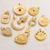 Handmade Retro Geometric Stainless Steel Jewelry Accessories With Electroplating And Totem Pattern For Necklace Pendant