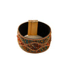 Handmade Retro Leather Bead Bracelet With Geometric U Shaped Design And Stainless Steel Magnetic Clasp Unisex Jewelry