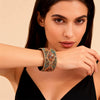 Handmade Retro Leather Bead Bracelet With Geometric U Shaped Design And Stainless Steel Magnetic Clasp Unisex Jewelry