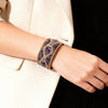 Handmade Retro Leather Bead Bracelet With Geometric U Shaped Design And Stainless Steel Magnetic Clasp Unisex Jewelry
