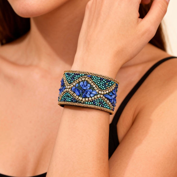 Handmade Retro Leather Bead Bracelet With Geometric U Shaped Design And Stainless Steel Magnetic Clasp Unisex Jewelry