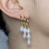 Handmade Retro Style Natural Freshwater Pearl Earrings 925 Silver Rice Shape And Droplet Shape