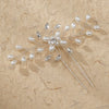 Handmade Rhinestone And Pearl Leaf U Shaped Hair Pin Bridal Wedding Hair Accessory