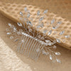 Handmade Rhinestone Bride Hair Comb With Rhombus Pattern And Electroplating Process