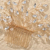 Handmade Rhinestone Bride Hair Comb With Rhombus Pattern And Electroplating Process