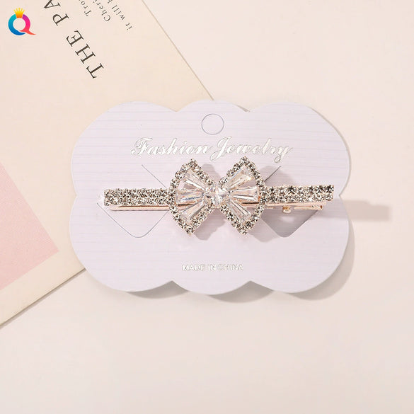 Handmade Rhinestone Heart Hair Claw Clip For Women Sparkling Bangs Grip Hair Accessory