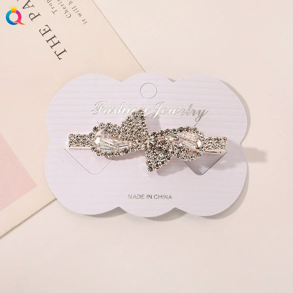 Handmade Rhinestone Heart Hair Claw Clip For Women Sparkling Bangs Grip Hair Accessory
