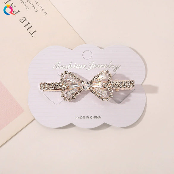 Handmade Rhinestone Heart Hair Claw Clip For Women Sparkling Bangs Grip Hair Accessory