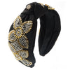 Handmade Rice Beads Flower Wide Headband Women's Hair Accessories