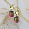 Handmade Rose Flower Electroplated Elegant Retro Earrings For Women
