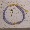 Handmade S925 Sterling Silver Natural Tanzanite Geometric Women's Necklace Regular Chain