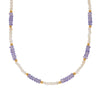 Handmade S925 Sterling Silver Natural Tanzanite Geometric Women's Necklace Regular Chain