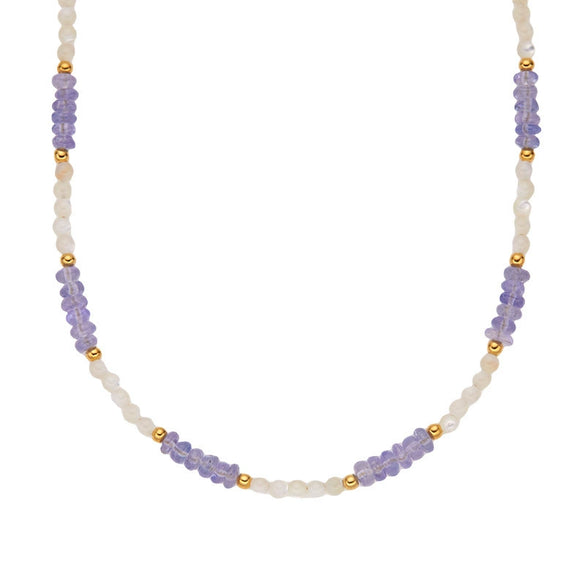 Handmade S925 Sterling Silver Natural Tanzanite Geometric Women's Necklace Regular Chain