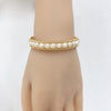 Handmade Silk Wrap Multibead Freshwater Pearl Bracelet With Copper Alloy And Gold Line For Women