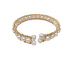 Handmade Silk Wrap Multibead Freshwater Pearl Bracelet With Copper Alloy And Gold Line For Women
