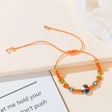 Handmade Simple Style Commute Heart Shape Butterfly Artificial Crystal Rope Wholesale Bracelets