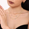 Handmade Small Fresh Niche Women's Clavicle Necklace With Zircon And Natural Stone Beads Geometric Style Electroplating Treatment Regular Chain