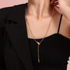 Handmade Snake Head Stainless Steel Necklace With Geometric Pattern And Electroplating For Women