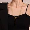 Handmade Snake Head Stainless Steel Necklace With Geometric Pattern And Electroplating For Women