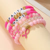 Handmade Soft Clay Beaded Women's Bracelet With Alloy Pendant And Letters Numbers Text Pattern