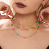 Handmade 316L Stainless Steel And Glazed Beads Jewelry Set With Imported Japanese Glass Beads Light Luxury Style Electroplated Necklace And Bracelet