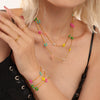 Handmade 316L Stainless Steel And Glazed Beads Jewelry Set With Imported Japanese Glass Beads Light Luxury Style Electroplated Necklace And Bracelet