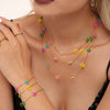 Handmade 316L Stainless Steel And Glazed Beads Jewelry Set With Imported Japanese Glass Beads Light Luxury Style Electroplated Necklace And Bracelet