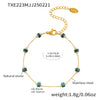 Handmade Stainless Steel And Titanium Steel Necklace Bracelet With Natural Blue And Green Stones Electroplated Decoration